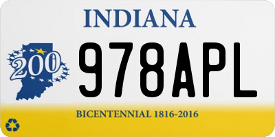 IN license plate 978APL