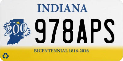 IN license plate 978APS