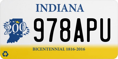 IN license plate 978APU