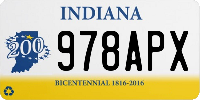 IN license plate 978APX
