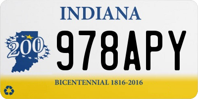 IN license plate 978APY