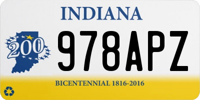 IN license plate 978APZ