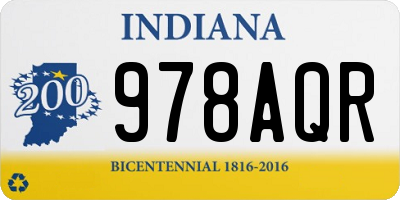 IN license plate 978AQR