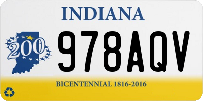 IN license plate 978AQV