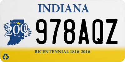 IN license plate 978AQZ