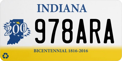 IN license plate 978ARA