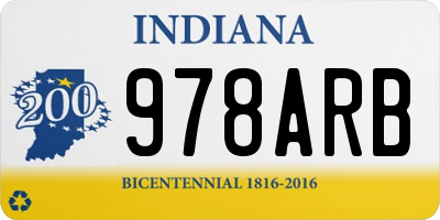 IN license plate 978ARB
