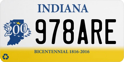 IN license plate 978ARE