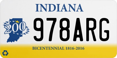 IN license plate 978ARG
