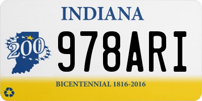 IN license plate 978ARI
