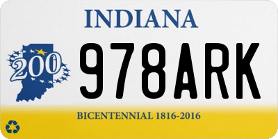 IN license plate 978ARK