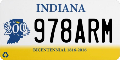 IN license plate 978ARM