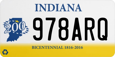 IN license plate 978ARQ