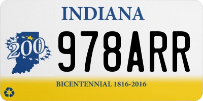 IN license plate 978ARR