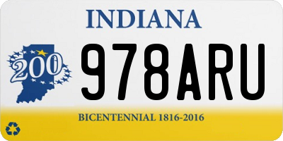 IN license plate 978ARU