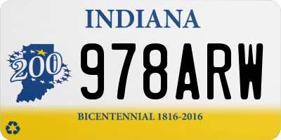 IN license plate 978ARW
