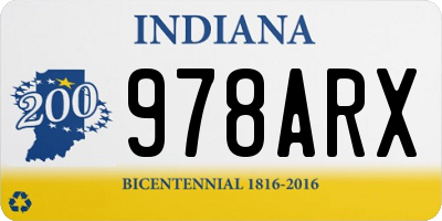 IN license plate 978ARX