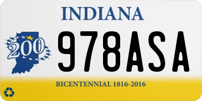 IN license plate 978ASA