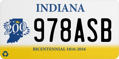 IN license plate 978ASB