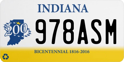 IN license plate 978ASM