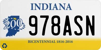 IN license plate 978ASN