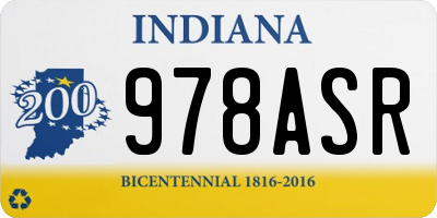 IN license plate 978ASR