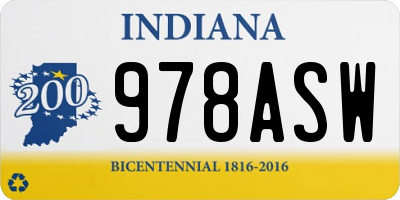 IN license plate 978ASW