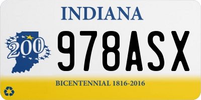 IN license plate 978ASX