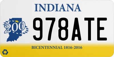 IN license plate 978ATE