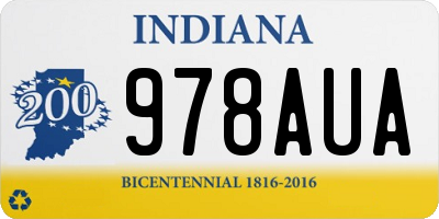 IN license plate 978AUA