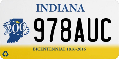 IN license plate 978AUC