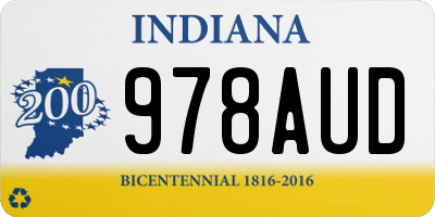 IN license plate 978AUD