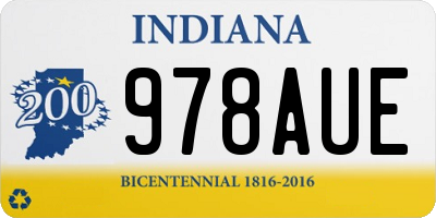 IN license plate 978AUE