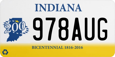 IN license plate 978AUG