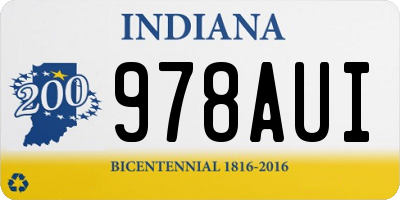 IN license plate 978AUI