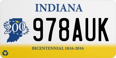 IN license plate 978AUK