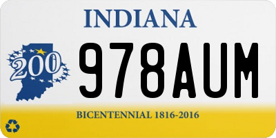 IN license plate 978AUM