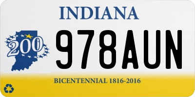 IN license plate 978AUN