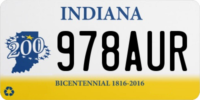 IN license plate 978AUR