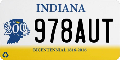 IN license plate 978AUT