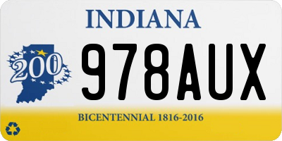 IN license plate 978AUX