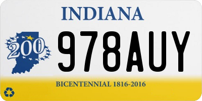 IN license plate 978AUY