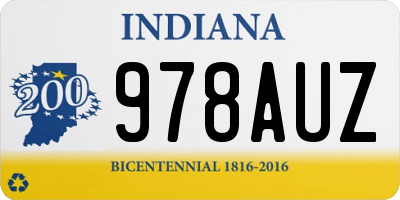 IN license plate 978AUZ