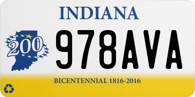IN license plate 978AVA