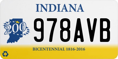 IN license plate 978AVB