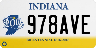IN license plate 978AVE