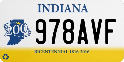 IN license plate 978AVF