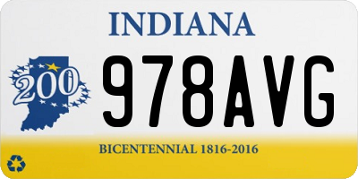 IN license plate 978AVG