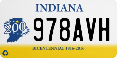 IN license plate 978AVH