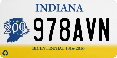 IN license plate 978AVN
